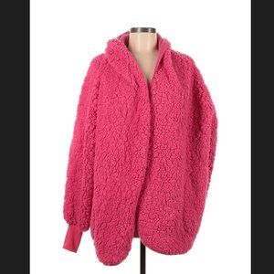 Lularoe hot pink fluffy cardigan w/ hood!